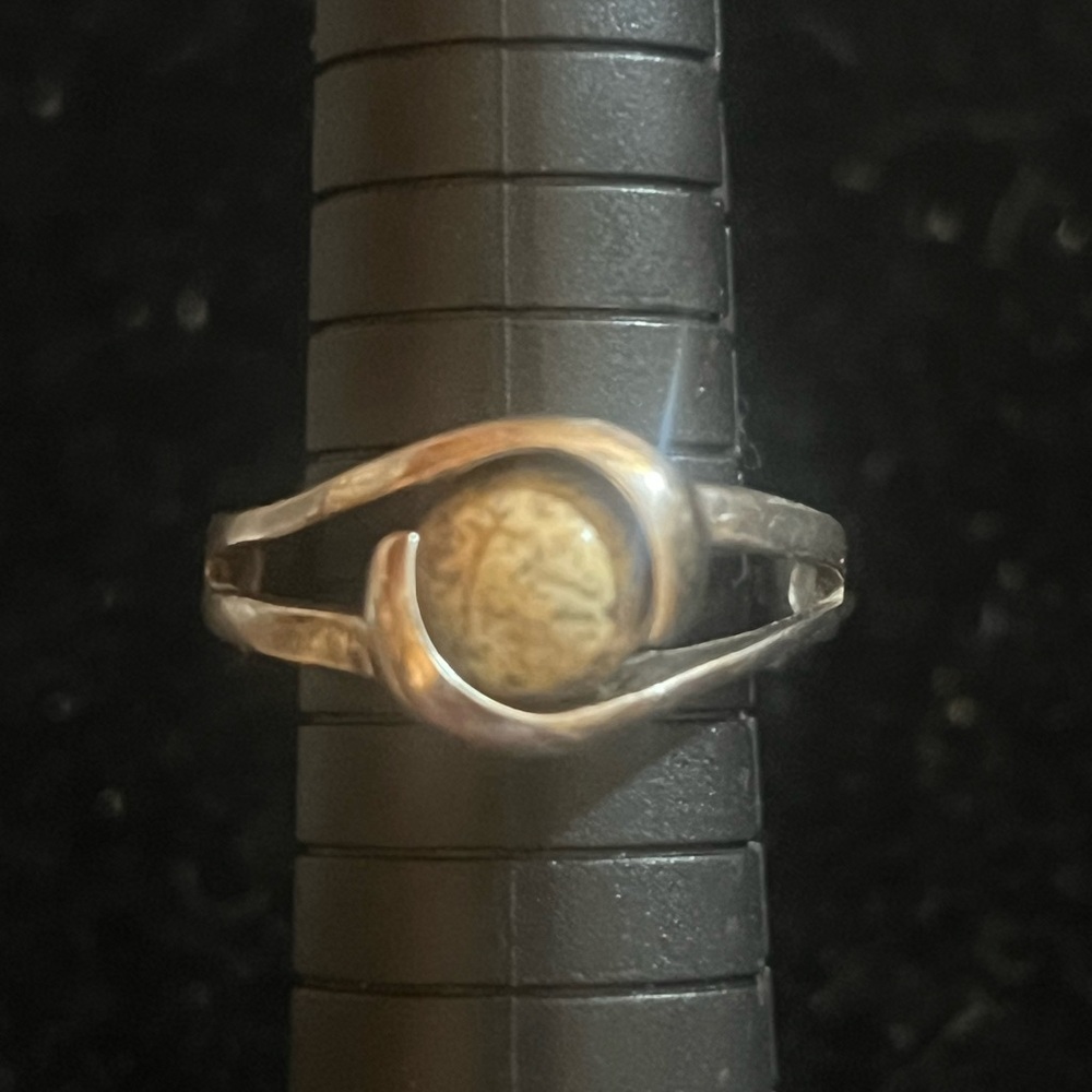 Vintage Sterling Silver Interchangeable  Stone Ball Ring Sz 9.5